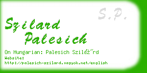 szilard palesich business card